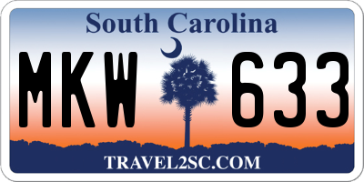 SC license plate MKW633