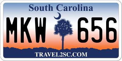 SC license plate MKW656