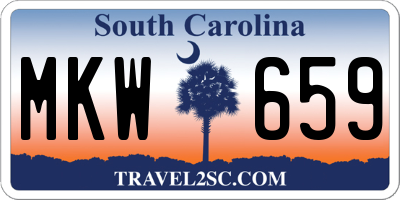 SC license plate MKW659