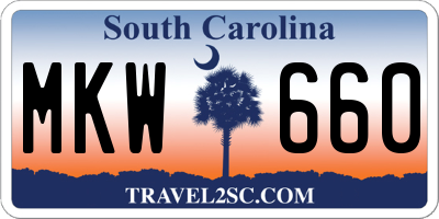 SC license plate MKW660
