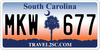 SC license plate MKW677