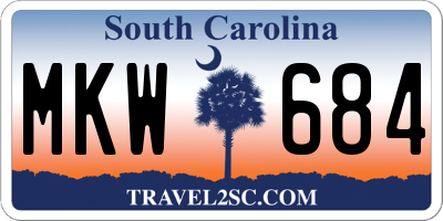 SC license plate MKW684