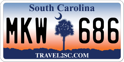 SC license plate MKW686