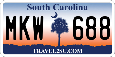 SC license plate MKW688