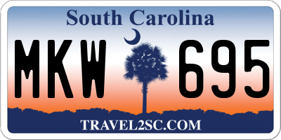 SC license plate MKW695