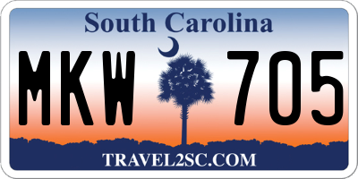 SC license plate MKW705