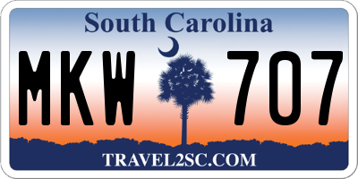 SC license plate MKW707