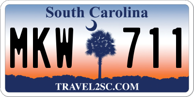 SC license plate MKW711
