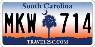SC license plate MKW714