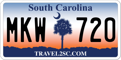 SC license plate MKW720