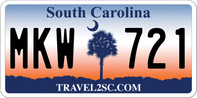 SC license plate MKW721