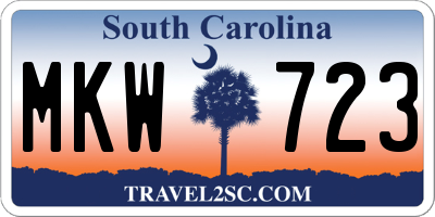 SC license plate MKW723