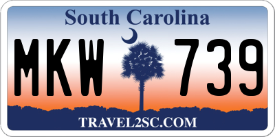 SC license plate MKW739