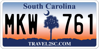SC license plate MKW761