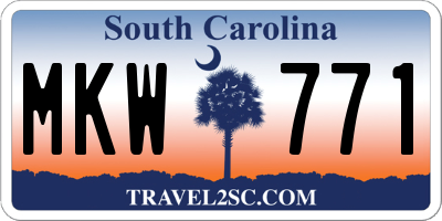 SC license plate MKW771