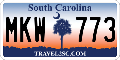 SC license plate MKW773
