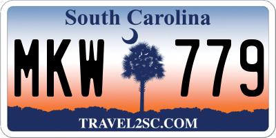 SC license plate MKW779