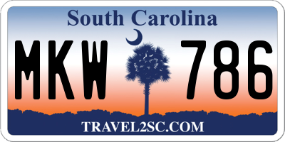 SC license plate MKW786