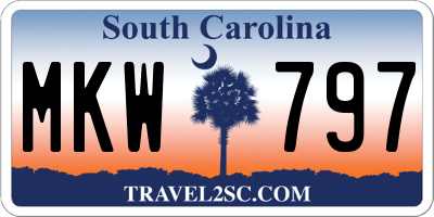 SC license plate MKW797