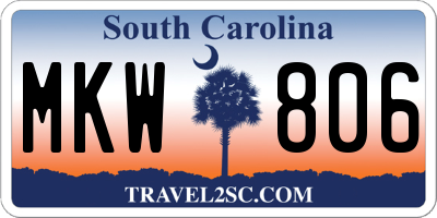 SC license plate MKW806