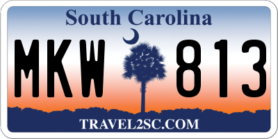 SC license plate MKW813