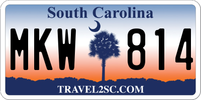 SC license plate MKW814