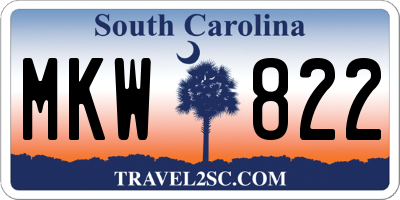 SC license plate MKW822