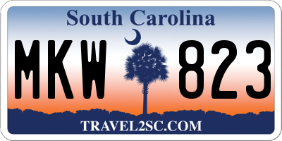 SC license plate MKW823