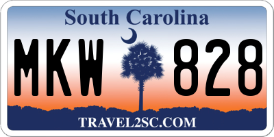SC license plate MKW828