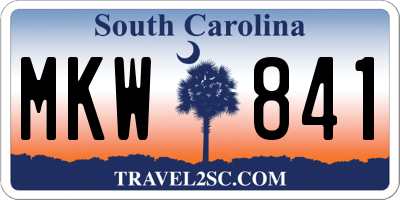SC license plate MKW841