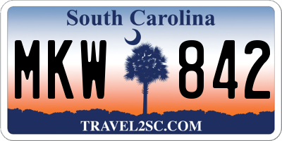 SC license plate MKW842