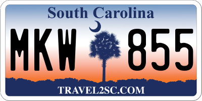 SC license plate MKW855