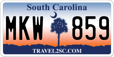 SC license plate MKW859