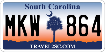 SC license plate MKW864