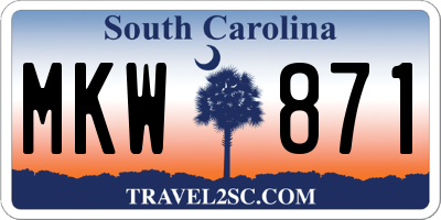 SC license plate MKW871