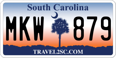 SC license plate MKW879