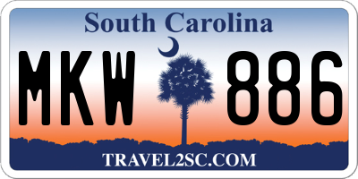 SC license plate MKW886