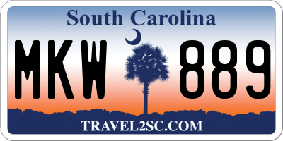 SC license plate MKW889