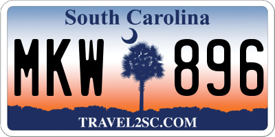 SC license plate MKW896