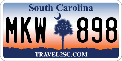 SC license plate MKW898