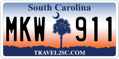 SC license plate MKW911