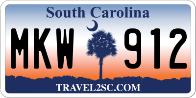 SC license plate MKW912