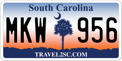 SC license plate MKW956