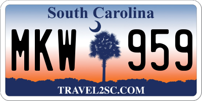 SC license plate MKW959