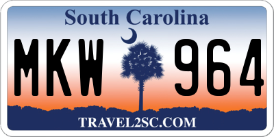 SC license plate MKW964