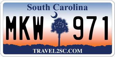 SC license plate MKW971