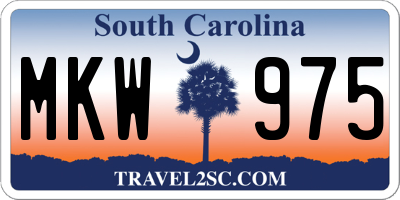 SC license plate MKW975