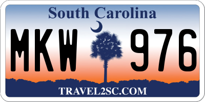 SC license plate MKW976