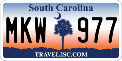 SC license plate MKW977