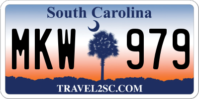 SC license plate MKW979